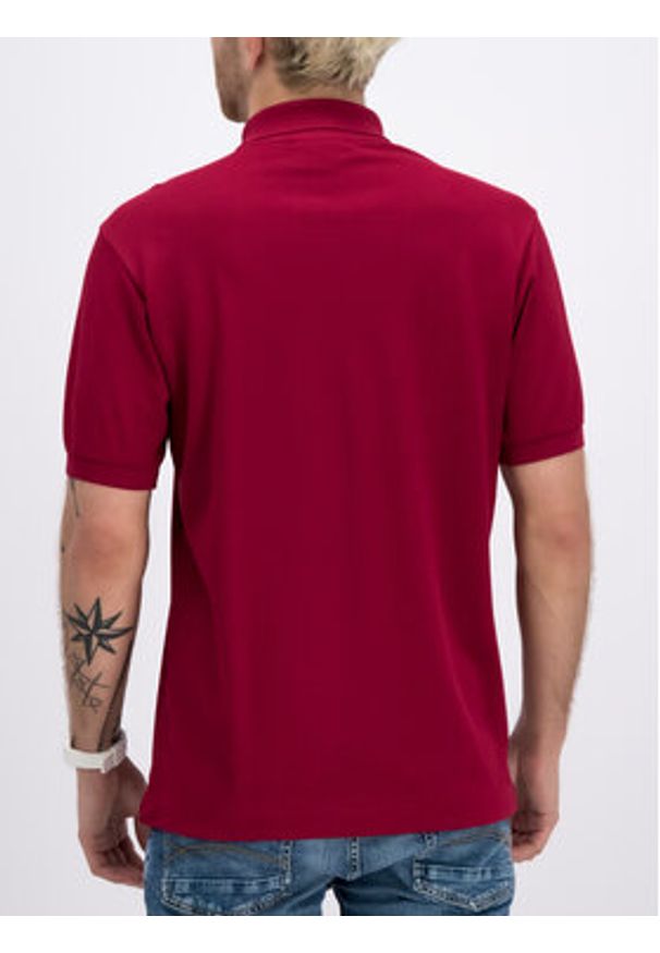 Lacoste Polo L1212 Bordowy Classic Fit. Typ kołnierza: polo. Kolor: czerwony. Materiał: bawełna