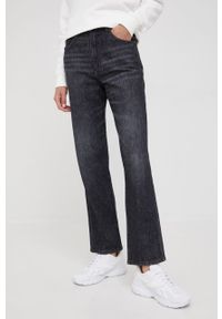 Wrangler jeansy MOM STRAIGHT GRANITE damskie high waist. Stan: podwyższony. Kolor: szary #1