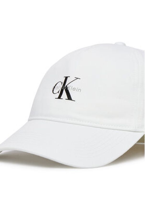 Calvin Klein Czapka z daszkiem Monologo Printed Baseball Cap LV04K5027G Biały. Kolor: biały. Materiał: bawełna