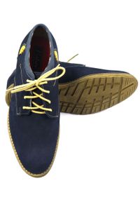 Faber - Granatowe obuwie zimowe T73. Kolor: niebieski. Materiał: skóra. Sezon: zima. Styl: klasyczny, wizytowy #5