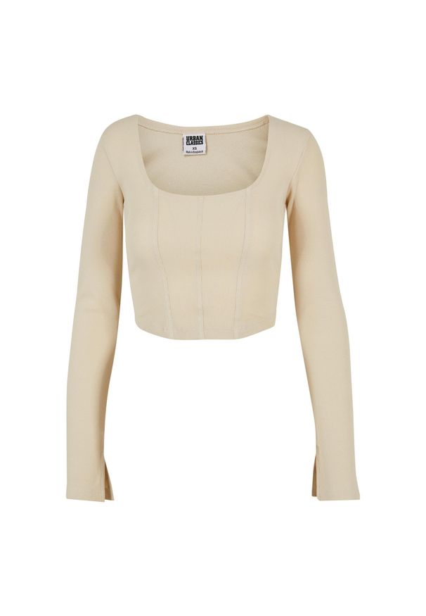 Damska koszulka crop top z długim rękawem Urban Classics. Kolor: biały. Długość rękawa: długi rękaw. Długość: długie. Styl: elegancki