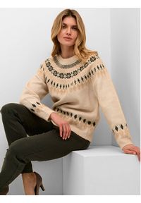 Cream Sweter Crcherry Knit 10610568 Beżowy Loose Fit. Kolor: beżowy. Materiał: syntetyk #5