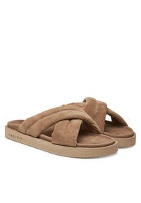 Inuikii Klapki Suede Crossed 50102-500 Beżowy. Kolor: beżowy. Materiał: zamsz, skóra #5