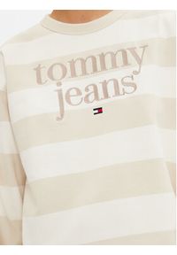 Tommy Jeans Bluza Ess Logo DW0DW19041 Beżowy Relaxed Fit. Kolor: beżowy. Materiał: bawełna #3