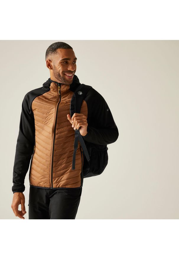 Regatta - Kurtka męska hybrydowa Andreson. Kolor: brązowy. Materiał: puch. Sport: turystyka piesza