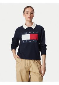 Tommy Jeans Bluza Flag DW0DW23906 Granatowy Regular Fit. Kolor: niebieski. Materiał: bawełna #1