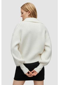AllSaints sweter VIOLA JUMPER damski kolor biały WK008Y. Kolor: biały. Materiał: wełna, materiał, dzianina. Długość rękawa: długi rękaw. Długość: krótkie. Wzór: gładki #3