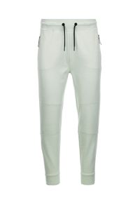 Ombre Clothing - Męskie spodnie joggery dresowe na gumce z przeszyciami – miętowe V3 OM-PASK-0142 - XXL. Kolor: miętowy. Materiał: dresówka. Wzór: aplikacja