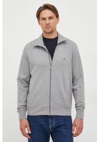 TOMMY HILFIGER - Tommy Hilfiger bluza męska kolor szary gładka. Kolor: szary. Długość rękawa: długi rękaw. Długość: długie. Wzór: gładki
