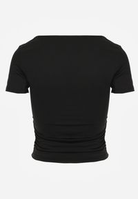 Born2be - Czarna Bluzka Alcele. Kolor: czarny. Materiał: dzianina, wiskoza, jeans. Długość rękawa: krótki rękaw. Długość: krótkie. Sezon: lato #3