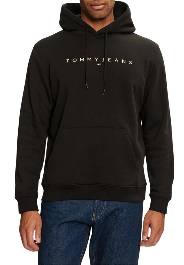 Tommy Jeans - TOMMY JEANS Czarna męska bluza, Rozmiar M. Kolor: czarny. Materiał: bawełna. Wzór: haft. Styl: elegancki