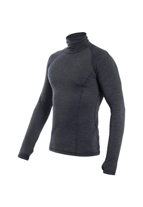 SENSOR - Męska koszulka z długim rękawem Baselayer Merino Bold Outdoor Roll Neck. Kolor: szary. Materiał: prążkowany, wełna, dzianina. Długość rękawa: długi rękaw. Długość: długie. Sport: outdoor, turystyka piesza