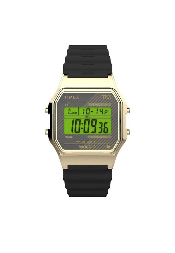 Timex Zegarek T80 TW2V41000 Czarny. Kolor: czarny. Materiał: syntetyk