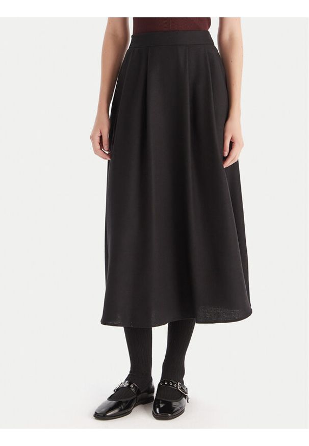 Marella Spódnica trapezowa Refuge 2525106012 Czarny Regular Fit. Kolor: czarny. Materiał: wełna, syntetyk, wiskoza