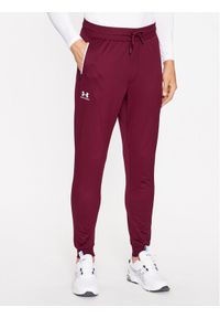 Under Armour Spodnie dresowe Sportstyle Tricot Jogger 1290261 Bordowy Loose Fit. Kolor: czerwony. Materiał: syntetyk, dresówka