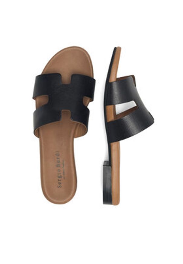 Sergio Bardi Klapki WB05-B1037-01SB Czarny. Kolor: czarny. Materiał: skóra