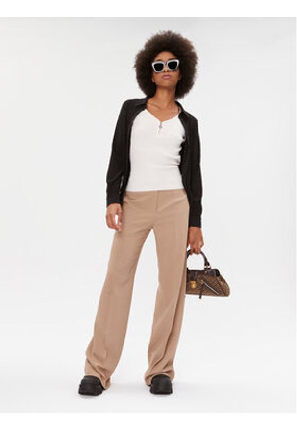 Morgan Bluzka 232-MBANZA Écru Slim Fit. Materiał: wiskoza