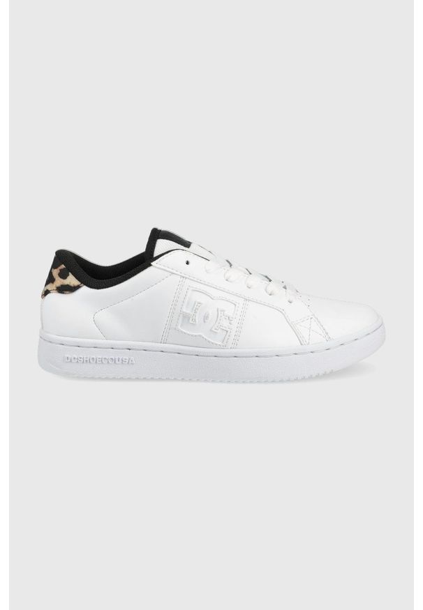 DC sneakersy kolor biały. Nosek buta: okrągły. Zapięcie: sznurówki. Kolor: biały. Materiał: materiał, guma