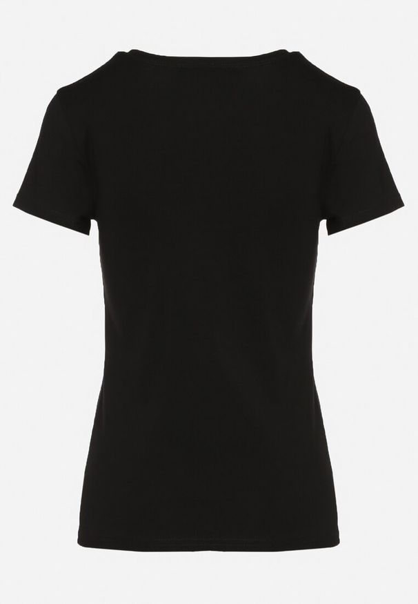 Born2be - Czarny Klasyczny T-shirt z Bawełny Olinisea. Okazja: na co dzień. Kolor: czarny. Materiał: bawełna. Styl: klasyczny
