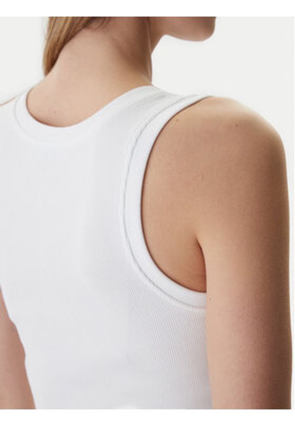 Fracomina Top FP26ST2001J40101 Biały Slim Fit. Kolor: biały. Materiał: bawełna