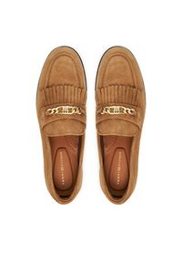 TOMMY HILFIGER - Tommy Hilfiger Loafersy Chain Fringe FW0FW08972 Brązowy. Kolor: brązowy. Materiał: zamsz, skóra #5