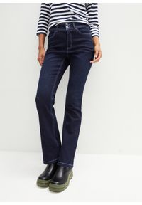 bonprix - Dżinsy Bootcut ze stretchem, High Waist. Stan: podwyższony. Kolor: niebieski. Długość: długie