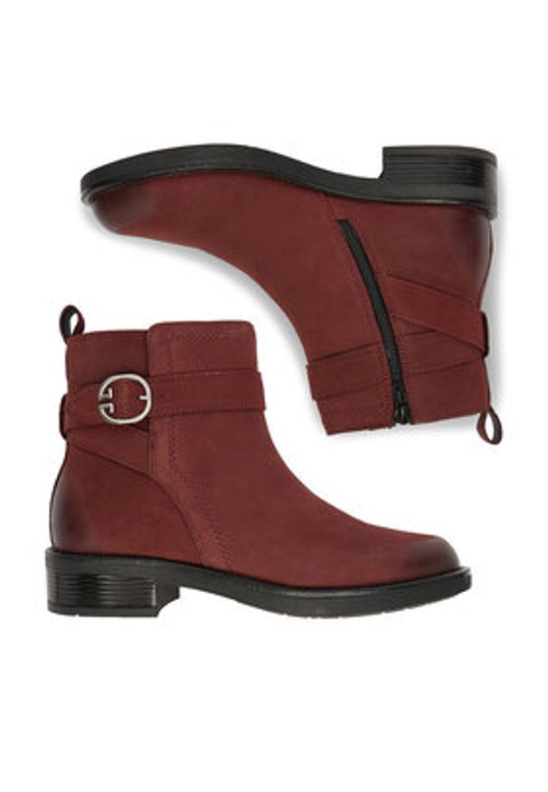 Lasocki Botki CEO-WI23-JIA-03 Bordowy. Kolor: czerwony. Materiał: nubuk, skóra