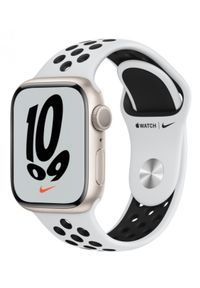 APPLE - Smartwatch Apple Watch Nike 7 GPS 41mm alu. księżycowa poświata | platyna/czarny pasek sportowy. Rodzaj zegarka: smartwatch. Kolor: czarny. Styl: sportowy