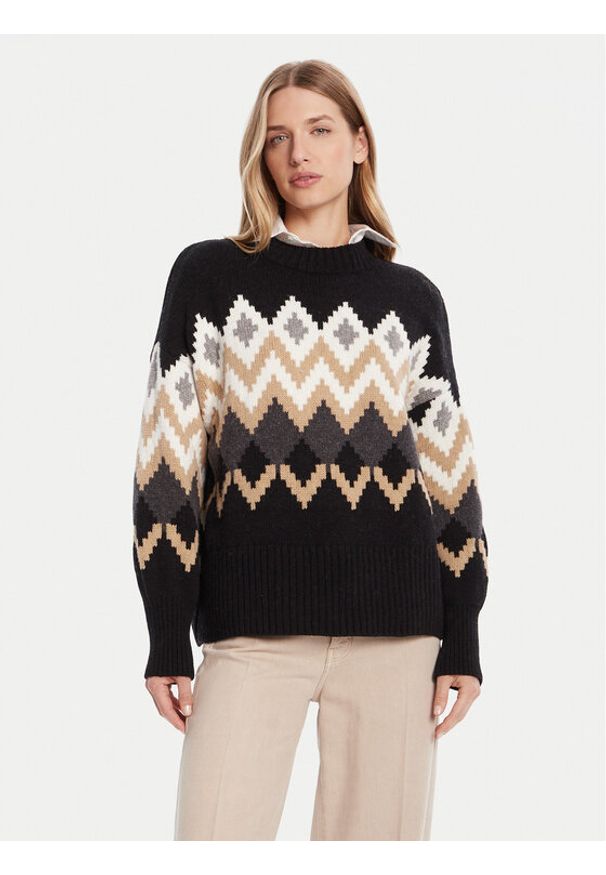 Barbour Sweter Cecelia LKN1676MI11 Czarny Relaxed Fit. Kolor: czarny. Materiał: bawełna