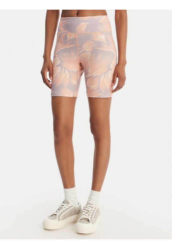 Roxy Kolarki Everyday Flow ERJNS03606 Różowy Slim Fit. Kolor: różowy. Materiał: syntetyk
