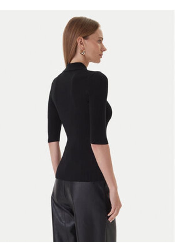 KAOS Sweter RI1NT053 0001 Czarny Regular Fit. Kolor: czarny. Materiał: syntetyk