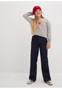 bonprix - Dżinsy z szerokimi nogawkami, mid waist. Kolor: niebieski. Styl: elegancki