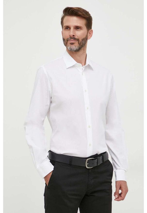 Liu Jo koszula męska kolor beżowy regular z kołnierzykiem klasycznym. Typ kołnierza: kołnierzyk klasyczny. Kolor: beżowy. Styl: klasyczny