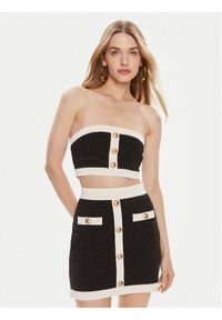 Elisabetta Franchi Bluzka TK-15B-42E2-004477 Czarny Slim Fit. Kolor: czarny. Materiał: syntetyk