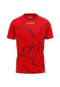 Koszulka Sportowa Givova Grafit Czerwono-Czarna - Maksymalny Komfort. Kolor: czerwony, czarny, wielokolorowy. Materiał: poliester. Wzór: haft, nadruk. Sport: fitness, piłka nożna
