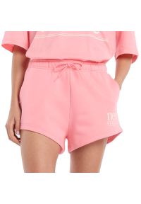 Spodenki damskie New Balance WB61Y80AAA6 - różowe. Kolor: różowy. Materiał: tkanina, poliester, bawełna, dresówka. Długość: krótkie #1