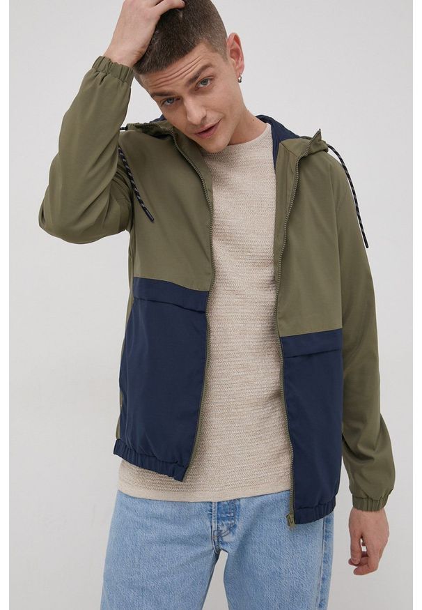 PRODUKT by Jack & Jones - Produkt by Jack & Jones Kurtka męska kolor zielony przejściowa. Okazja: na co dzień. Kolor: zielony. Materiał: materiał, poliester. Styl: casual