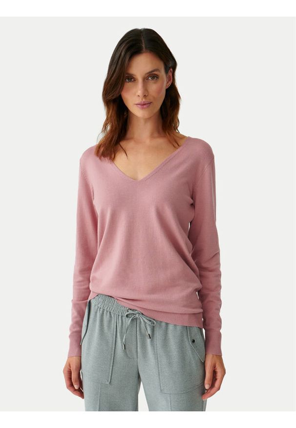 Tatuum Sweter Tessa 2 T2320.100 Różowy Slim Fit. Kolor: różowy. Materiał: wiskoza