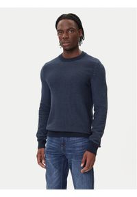BOSS Sweter Klapok 50548673 Niebieski Regular Fit. Kolor: niebieski. Materiał: bawełna