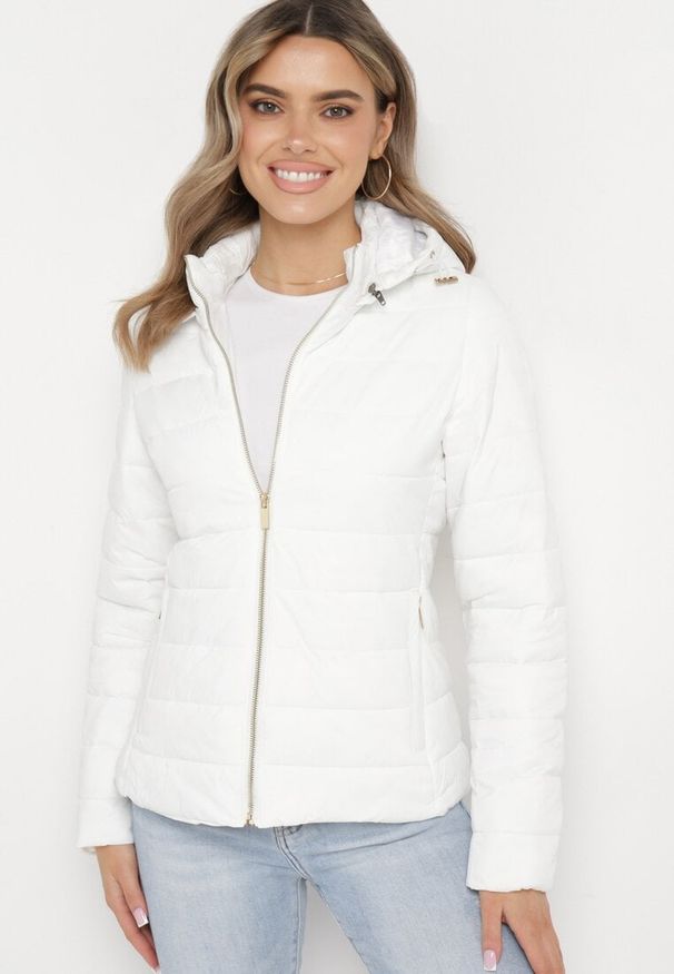 Born2be - Biała Kurtka Pikowana Przejściowa Ryrvyra. Kolor: biały. Materiał: polar. Sezon: jesień. Styl: klasyczny