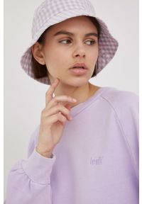 Levi's® - Levi's bluza bawełniana damska kolor fioletowy gładka. Okazja: na spotkanie biznesowe. Kolor: fioletowy. Materiał: bawełna. Długość rękawa: raglanowy rękaw. Wzór: gładki. Styl: biznesowy #5