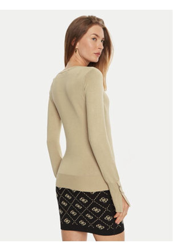 Guess Sweter W2YR30 Z2V62 Beżowy Regular Fit. Kolor: beżowy. Materiał: wiskoza