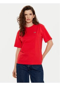 Lacoste T-Shirt TF7215 Czerwony Regular Fit. Kolor: czerwony. Materiał: bawełna