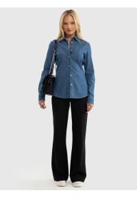 Big-Star - Koszula damska jeansowa niebieska Floriana 472. Okazja: na co dzień. Kolor: niebieski. Materiał: jeans. Styl: retro, klasyczny, elegancki, casual #6