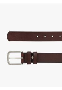 Ryłko - Ciemnobrązowy pasek męski ze skóry licowej. Kolor: brązowy. Materiał: skóra. Styl: klasyczny, casual, street, elegancki #1