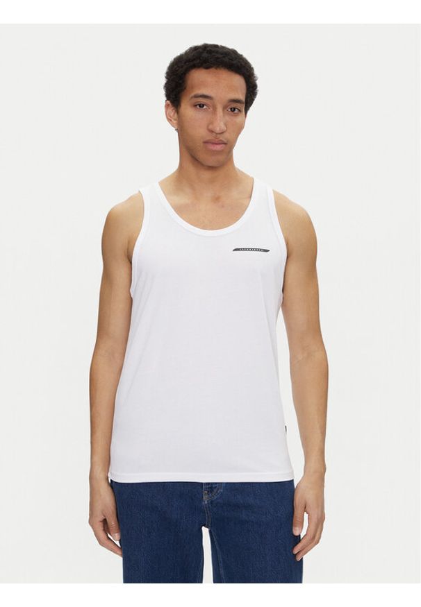 Jack & Jones - Jack&Jones Tank top Fusion 12276614 Biały Regular Fit. Kolor: biały. Materiał: bawełna