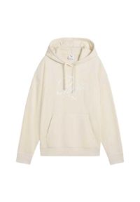 Puma - Damska Bluza Z Kapturem ESS Script Comfort. Typ kołnierza: kaptur. Kolor: beżowy