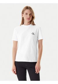 Calvin Klein Jeans Komplet 2 t-shirtów LV047C905G Biały Regular Fit. Kolor: biały. Materiał: bawełna