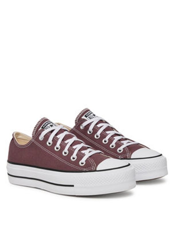 Converse Trampki Chuck Taylor All Star Lift Platform A10647C Bordowy. Kolor: czerwony. Materiał: materiał. Obcas: na platformie