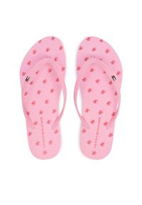 TOMMY HILFIGER - Tommy Hilfiger Japonki Repeat Logo Platform FW0FW09199 Różowy. Kolor: różowy. Materiał: syntetyk. Obcas: na platformie #1
